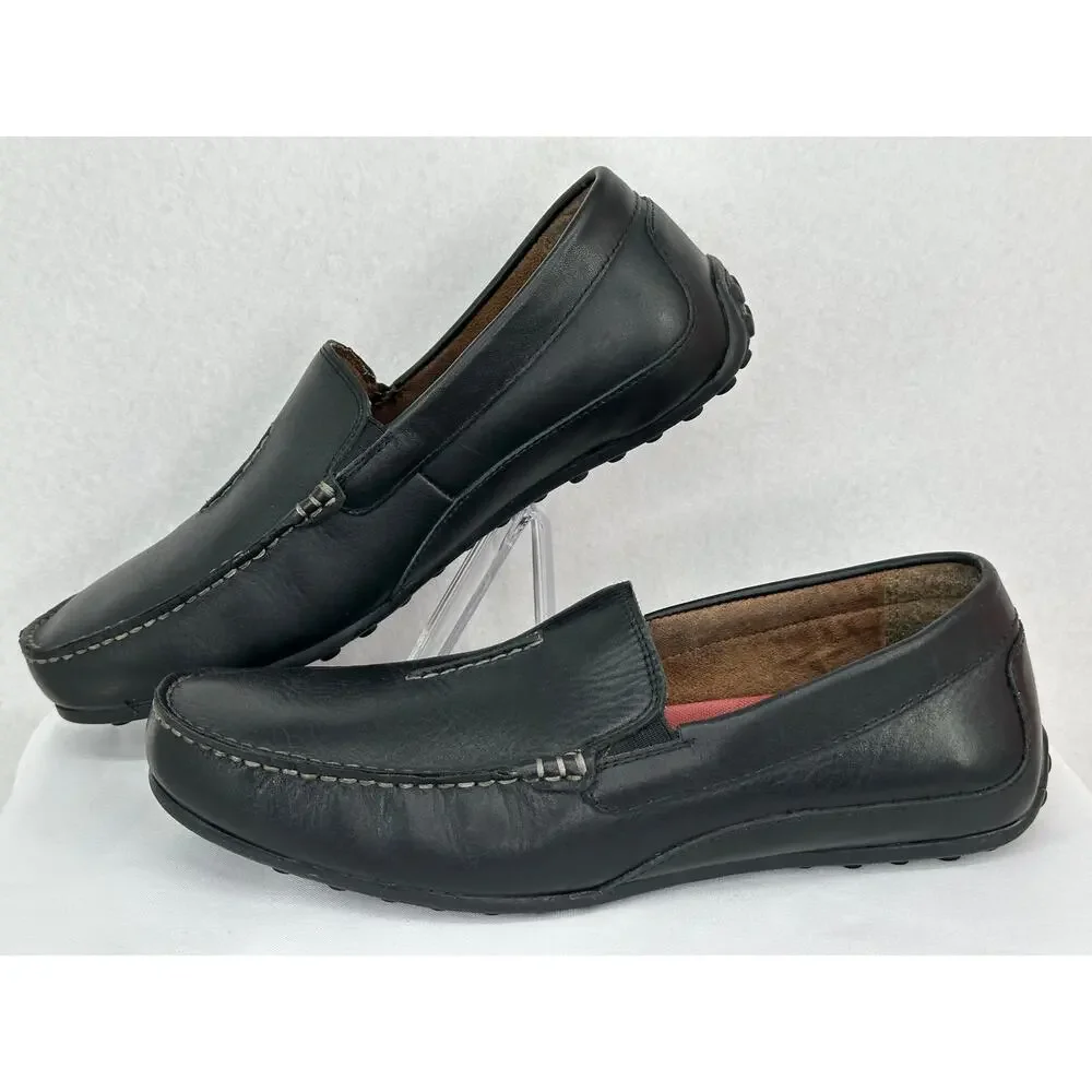 Florsheim Throttle Driver Leather Round Moc Toe Rubber Sole Loafers 10.5M - Picture 2 of 8